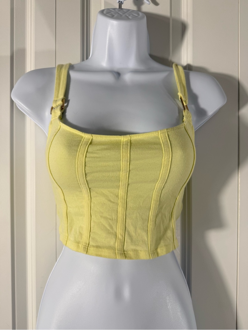 PacSun Yellow Corset-Style Crop Top